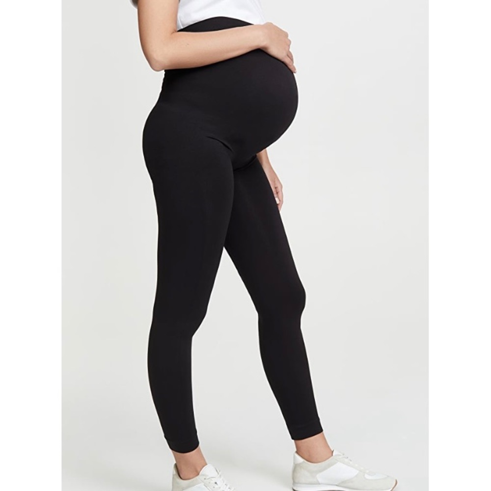INGRID & ISABEL SEAMLESS BLACK BELLY LEGGINGS SIZE 3M-L